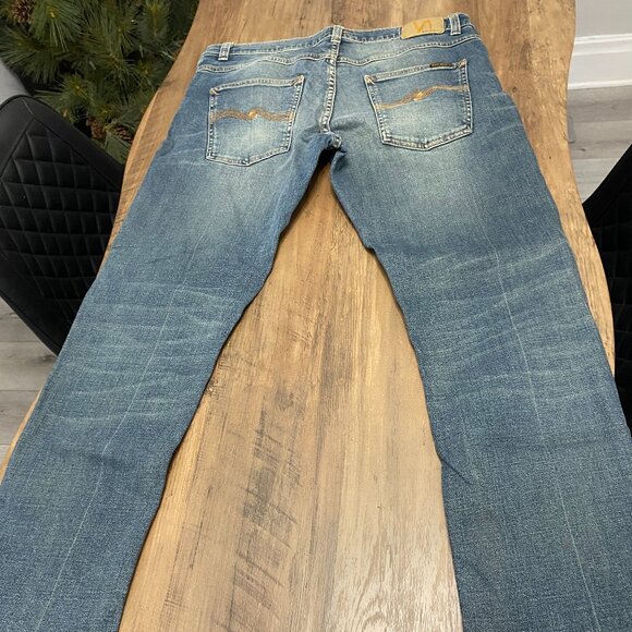 Nudie Jeans 36/32 Hemmed to a 30 Length  in Natural Worn - Picture 3 of 4